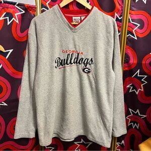 Vintage Georgia Bulldogs Red Oak Sportswear Ribbed Fleece Football UGA Pullover